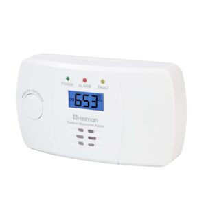 Heiman Detector de Monoxid de Carbon cu Afisaj LCD/EN 50291, Durata Baterie 10 Ani, Buton de Testare (722-2)