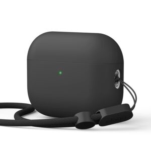 Husă de protecție pentru AirPods Pro 3, cu trei straturi, rezistentă la șocuri, cu curea – neagră