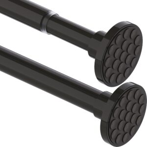 Bara pentru Perdea fara Gaurire, Bara Telescopica Extensibila Extra Groasa pentru Perdea de Dus, Bara cu Tensiune pentru Baie si Dormitor, Negru (85-155cm, O32mm)