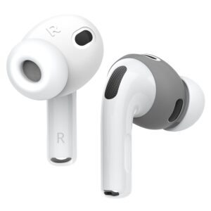 Vârfuri auriculare din silicon elago pentru AirPods Pro 3, antialunecare, 2 perechi – gri/alb