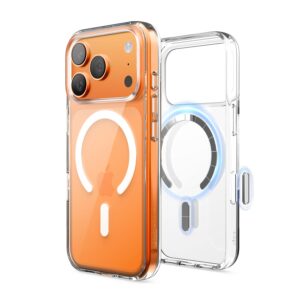 Husă hibridă magnetică transparentă, subțire, elago, compatibilă cu iPhone 17 Pro, 6,3 inchi – compatibilă cu MagSafe, tehnologie hibridă PC + TPU, husă de protecție antișoc (transparentă)