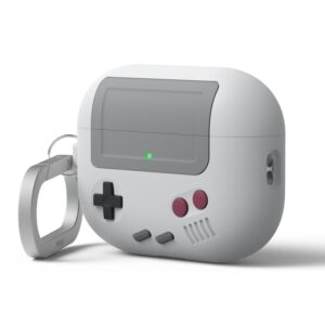 Husă de protecție pentru AirPods Pro 3, design de consolă portabilă retro – gri deschis