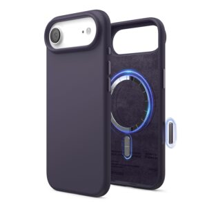 Husă magnetică din silicon elago pentru iPhone Air, 6,5 inchi, MagSafe, antișoc – mov închis