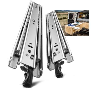 AOLSHENG Sina de Sertar cu Extensie Totala 400 mm, Ghidaje de Sertar Rezistente cu Blocare, Capacitate de Incarcare 68 kg, 1 Pereche (2 Bucati)