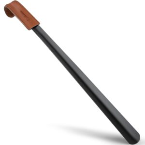 ZOMAKE Cornul de Pantofi din Metal Extra Lung - 58cm, Cornul de Pantofi Mare si Stabil din Metal, Cornul de Pantofi din Otel Inoxidabil Lung, Foarte Stabil si Durabil, cu Forma Ergonomica pentru Seniori, Barbati, Femei si Copii