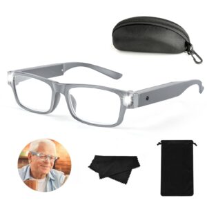 NZQXJXZ Ochelari de Marit 300% cu Lumina, Ochelari Lupa LED Reincarcabili prin USB, Lupa de Citit cu Lumina, Maini Libere, pentru Seniori, Lucru de Aproape, Hobby-uri, Citit, Mestesuguri