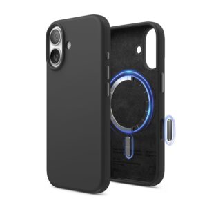 Husă magnetică din silicon elago pentru iPhone 17, MagSafe, antișoc, subțire – neagră