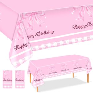 Fata de Masa cu Funda Roz, 2 buc, Decoratiuni Coquette pentru Aniversare - 2,74x1,37m