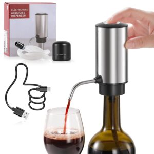 ZOYIDOUX Distribuitor Electric de Vin, Reincarcabil, cu Cablu USB si Dop de Vin cu Blocare, Cadou pentru Iubitorii de Vin