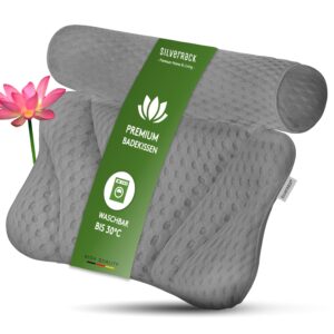 SilverRack Pernă de Baie Ergonomică cu Ventuze – Gri 4D