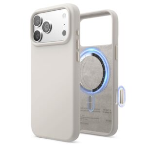Husă magnetică din silicon elago pentru iPhone 17 Pro Max, compatibilă cu MagSafe – gri piatră